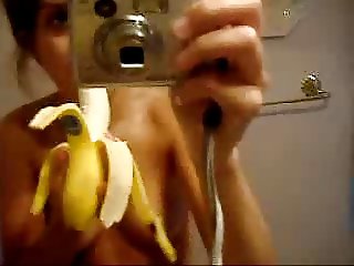 banana and apple sauce on teens pussy , self recorded