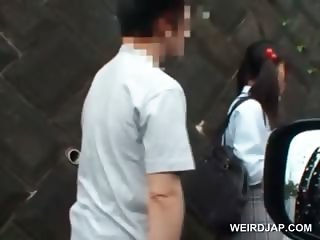 Asian schoolgirl gets kidnapped in public for hot sex