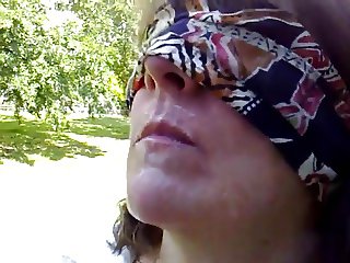 Blindfolded BJ by ABBEY in the park