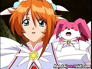 Busty Pink Haired Hentai Cutie Riding On Hard Cock
