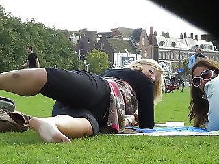 Filmer Caught In The Act- Candid Soles in the Park Feet