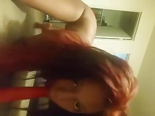 Pretty Black girl masturbating
