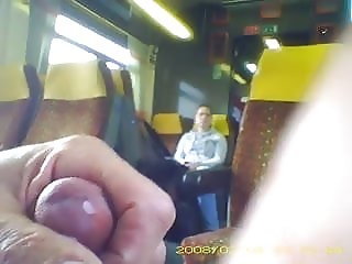 Jerking and cumming in train