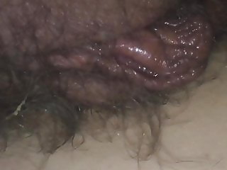 Hairy meaty pussy lips of my 37yo belgian milf wife