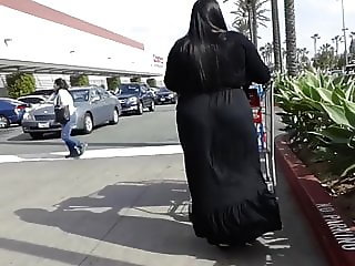 Goth fat ass BBW in  black dress