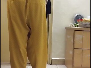 Desi aunty wearing clothes while hubby record it