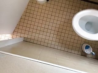 Voyeur mature women piss and fart in toilet