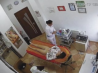Hidden cameras.Beauty salon,hair removal pussy and ass