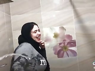 Egyptian Sharma in bathroom