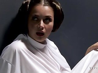 Princess Leia (Allie Haze) sucking Darth Vader’s black dick