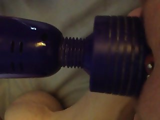 Watch me come and push the huge dildo out as I do