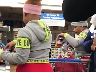 Slo mo of barely 18 ebony teen vpl and wedgie