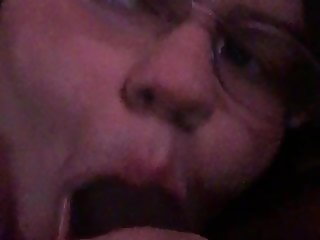 Bbw neighbor watching tv while sucking